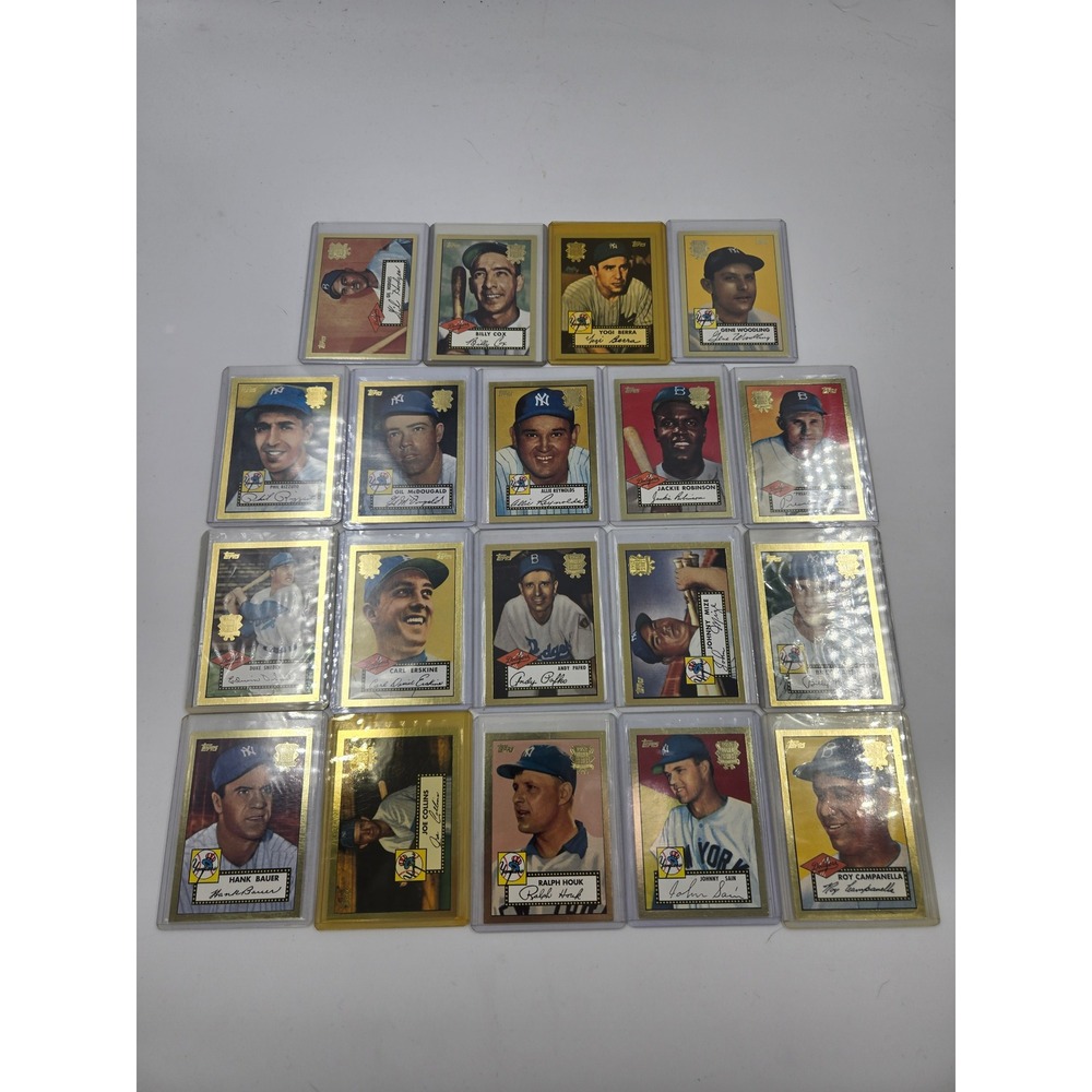 2002 Topps Chrome 1952 Reprints Complete Set of 19 - Berra, J Robinson, Martin